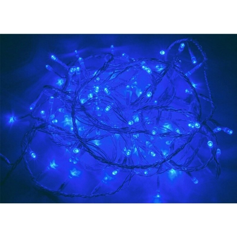 Guirlande LED 220V 6M IP44 120 LED - Bleu avec minuteur (+transfo)
