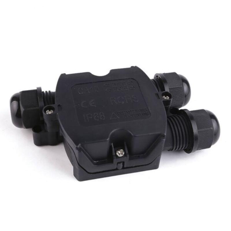 Connecteur tanche 1 entre 2 sorties IP68 NOIR