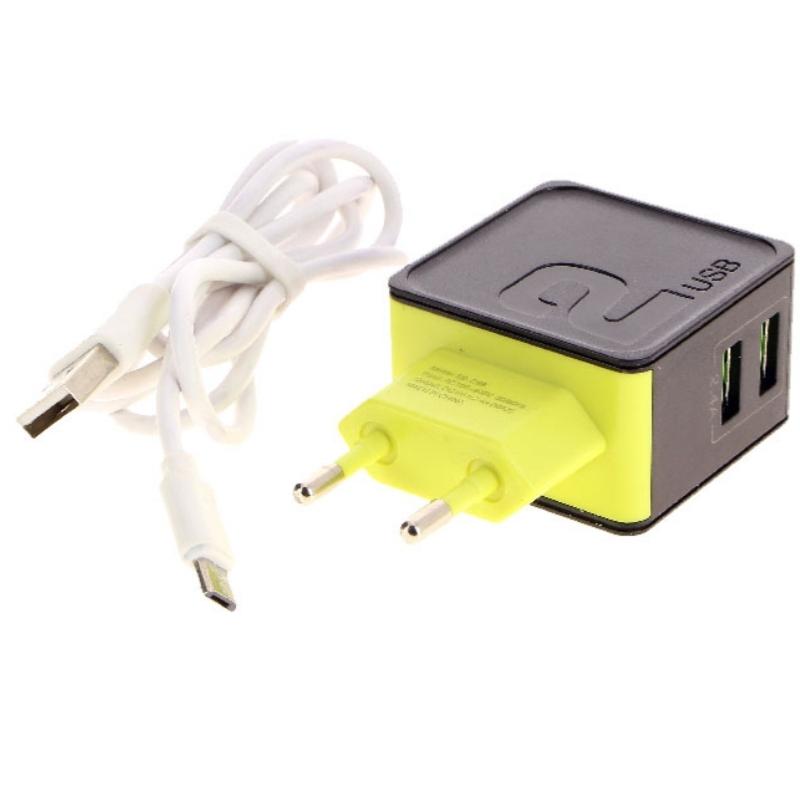 Adaptateur Secteur Universel 2 Ports USB 2.4A + Cble Micro USB