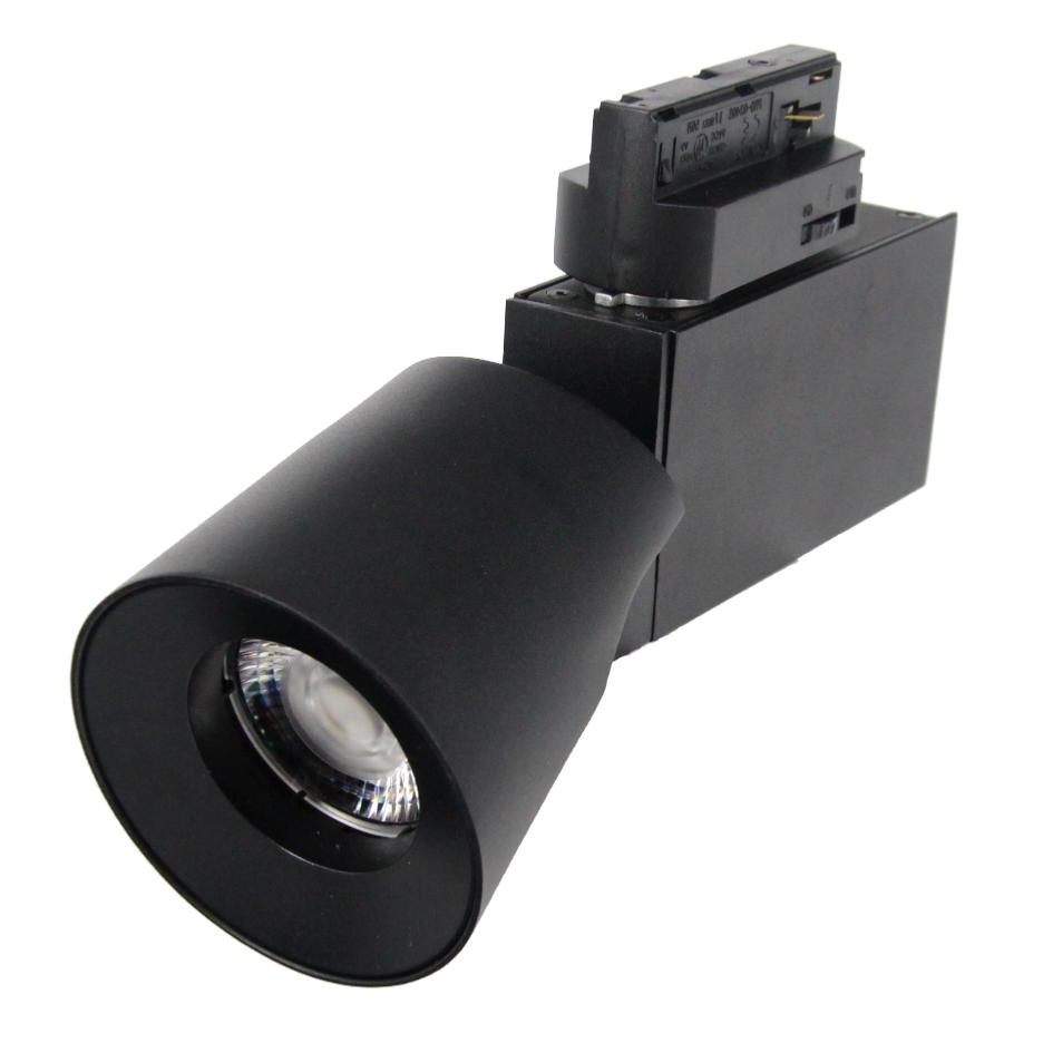 Spot LED sur rail 12W 38 Monophas Dimmable NOIR