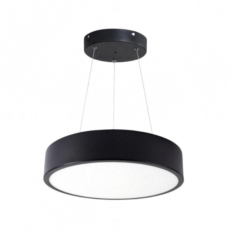 Kit Plafonnier LED Noir 18W 25cm avec Kit de Suspension