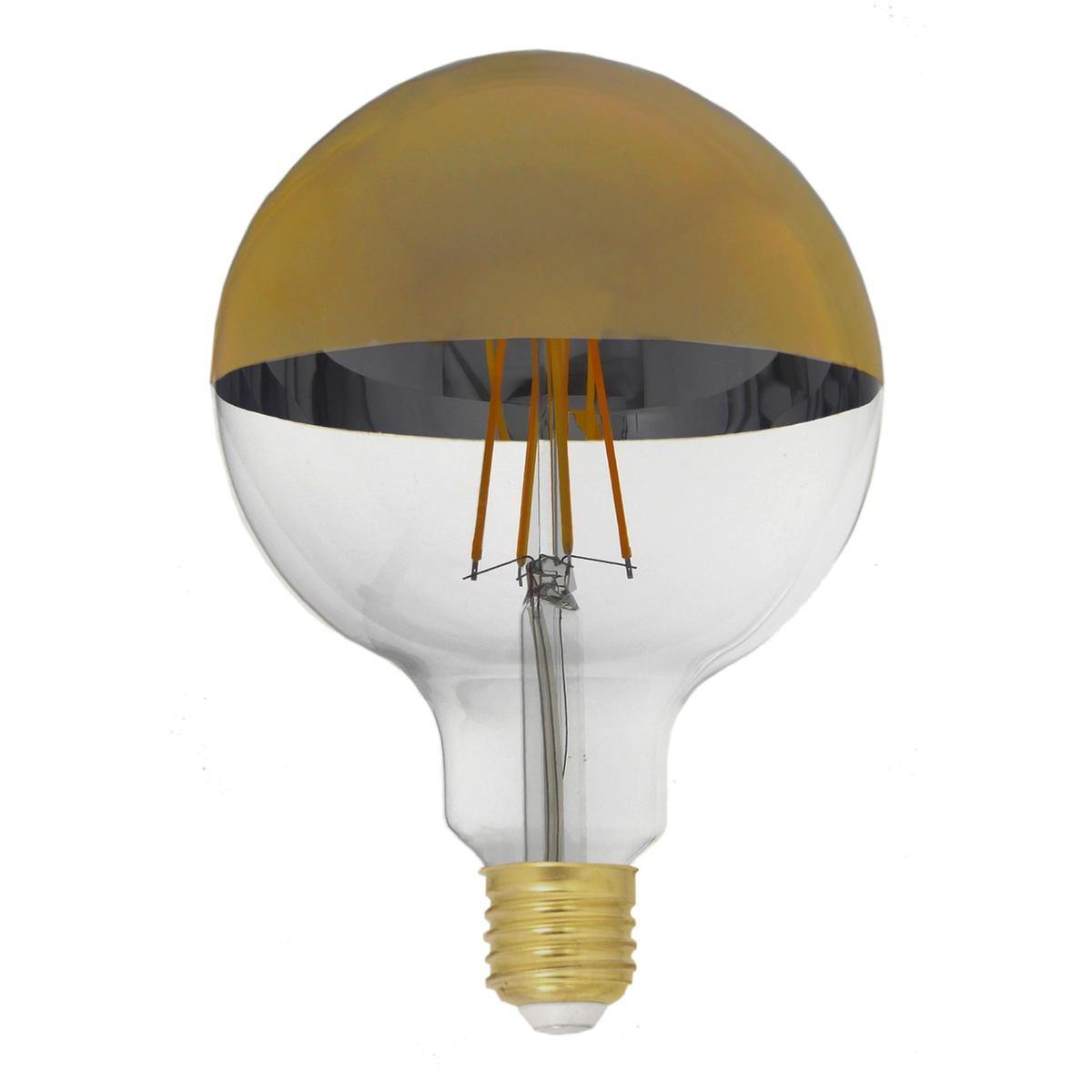 Ampoule LED E27 Filament Dimmable 8W G125 Globe Reflect Or
