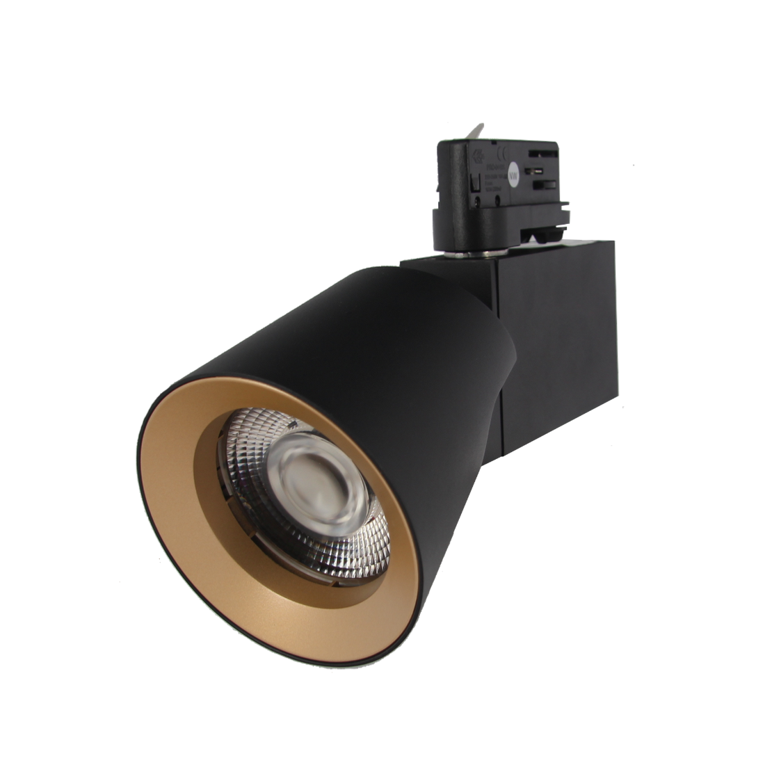 Spot LED sur Rail 12W 38 Monophas Dimmable NOIR DORE