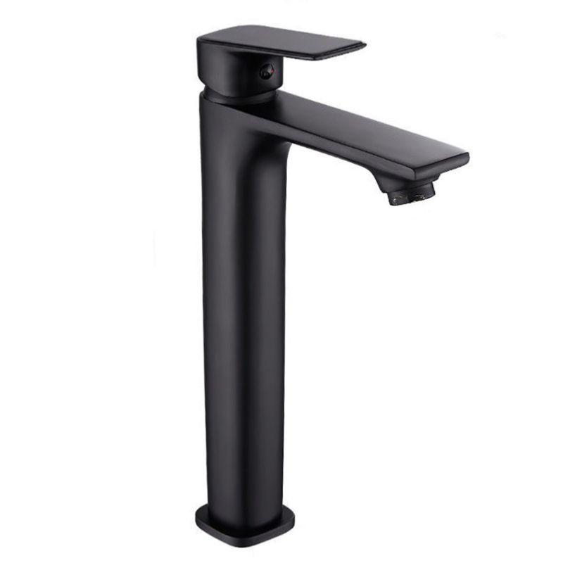 Robinet Mitigeur Lavabo Noir Mat Inox Haut Carré 