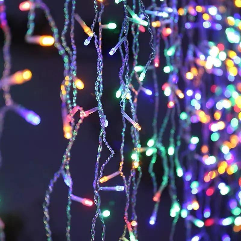 Guirlande LED Rideaux 320LED 220V 3m IP44 8 modes - Multicolores