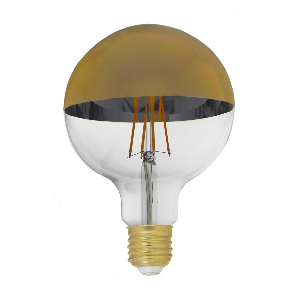 Ampoule LED E27 Filament Dimmable 8W G95 Globe Reflect Or
