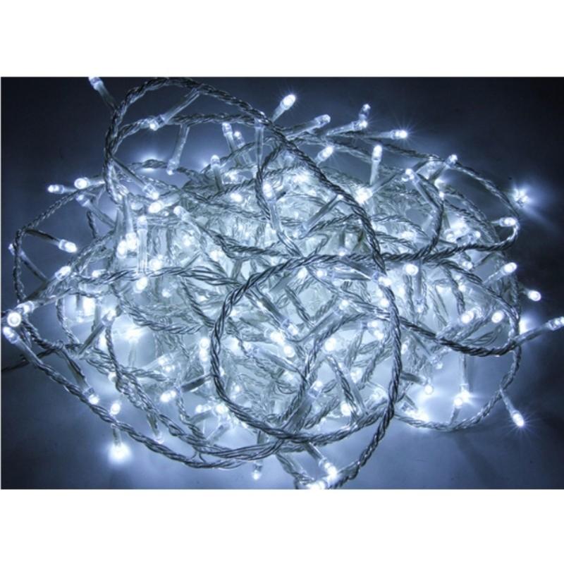 Guirlande LED 220V 12M IP44 240 LED - Blanc Froid avec minuteur (+transfo)
