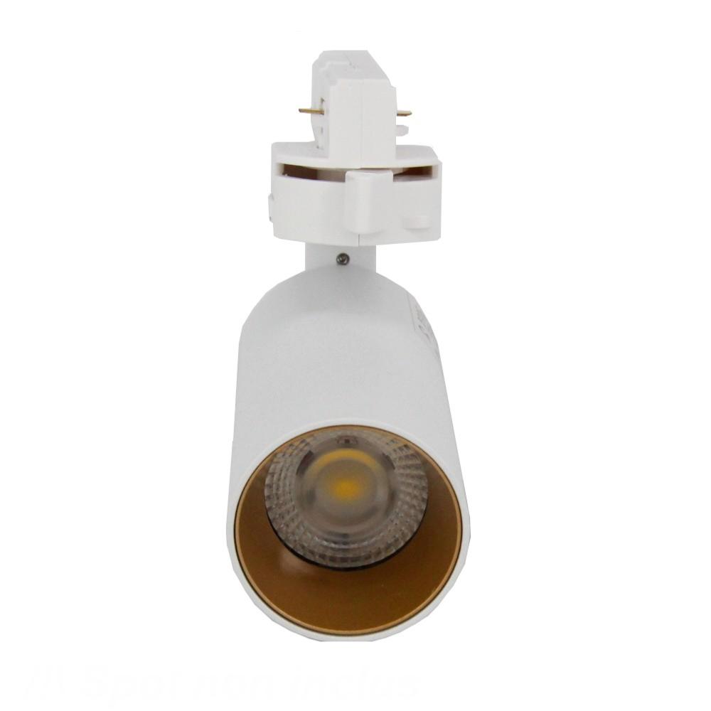 Spot LED sur Rail 6W 38 Monophas BLANC DORE