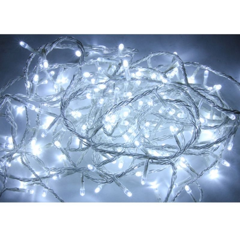 Guirlande LED 220V 9M IP44 180 LED - Blanc Froid avec minuteur (+transfo)