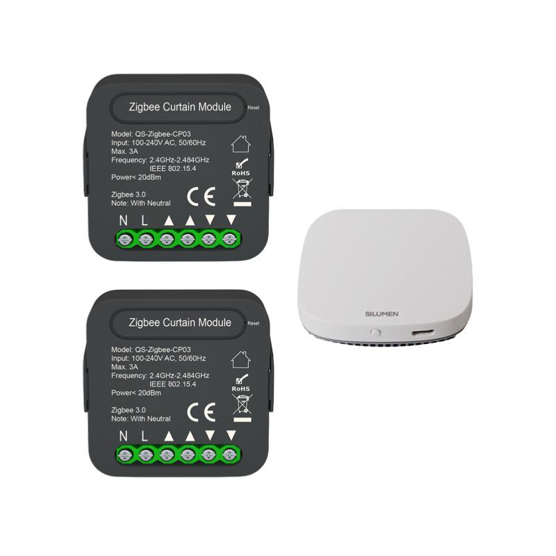 Module Interrupteur pour Volet Roulant Zigbee (2 pices) + passerelle Zigbee