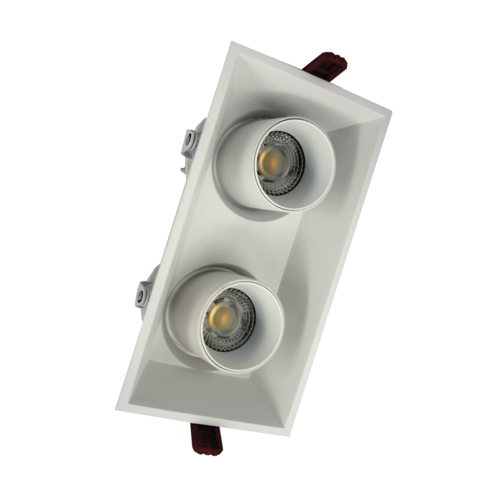 Double Spot LED COB Orientable Dimmable Rectangle BLANC 18W 120°