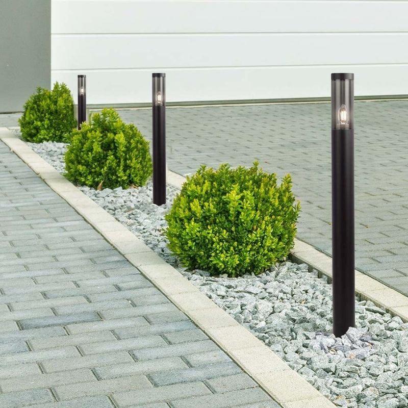 Borne de Jardin Noire IP44 100cm pour Ampoule E27