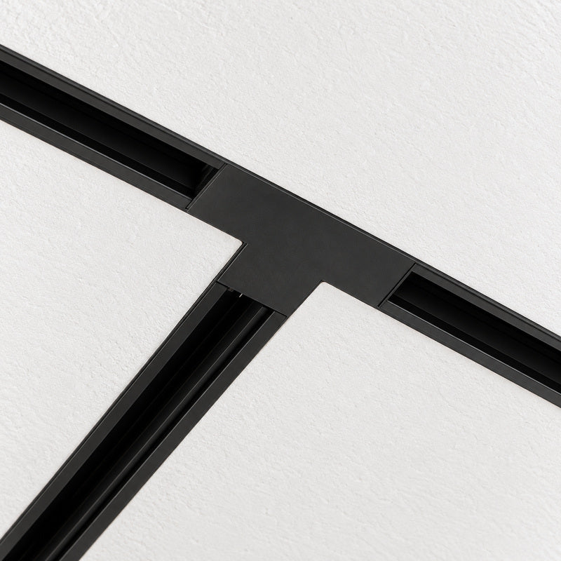 Connecteur T Rail Encastrable Triphasé Noir