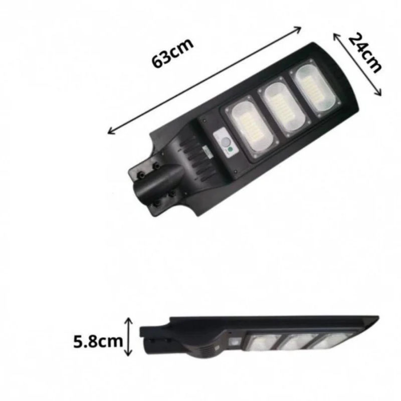 Luminaire LED urbain solaire 30W IP65 (Barre métallique incluse)