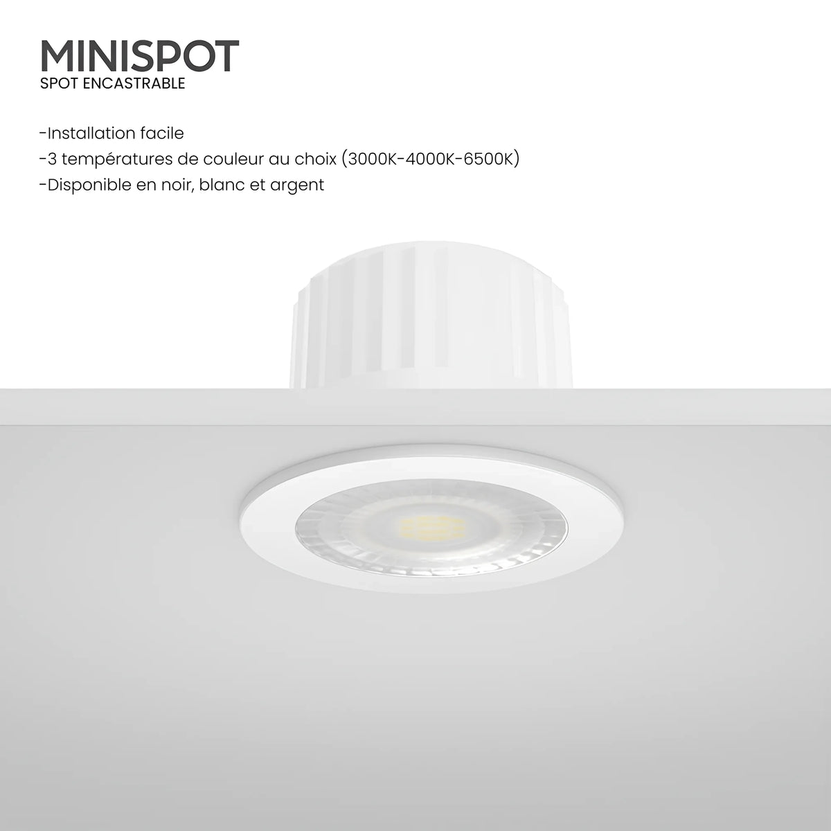 Mini Spot LED Encastrable 3W 38° IP54 CCT