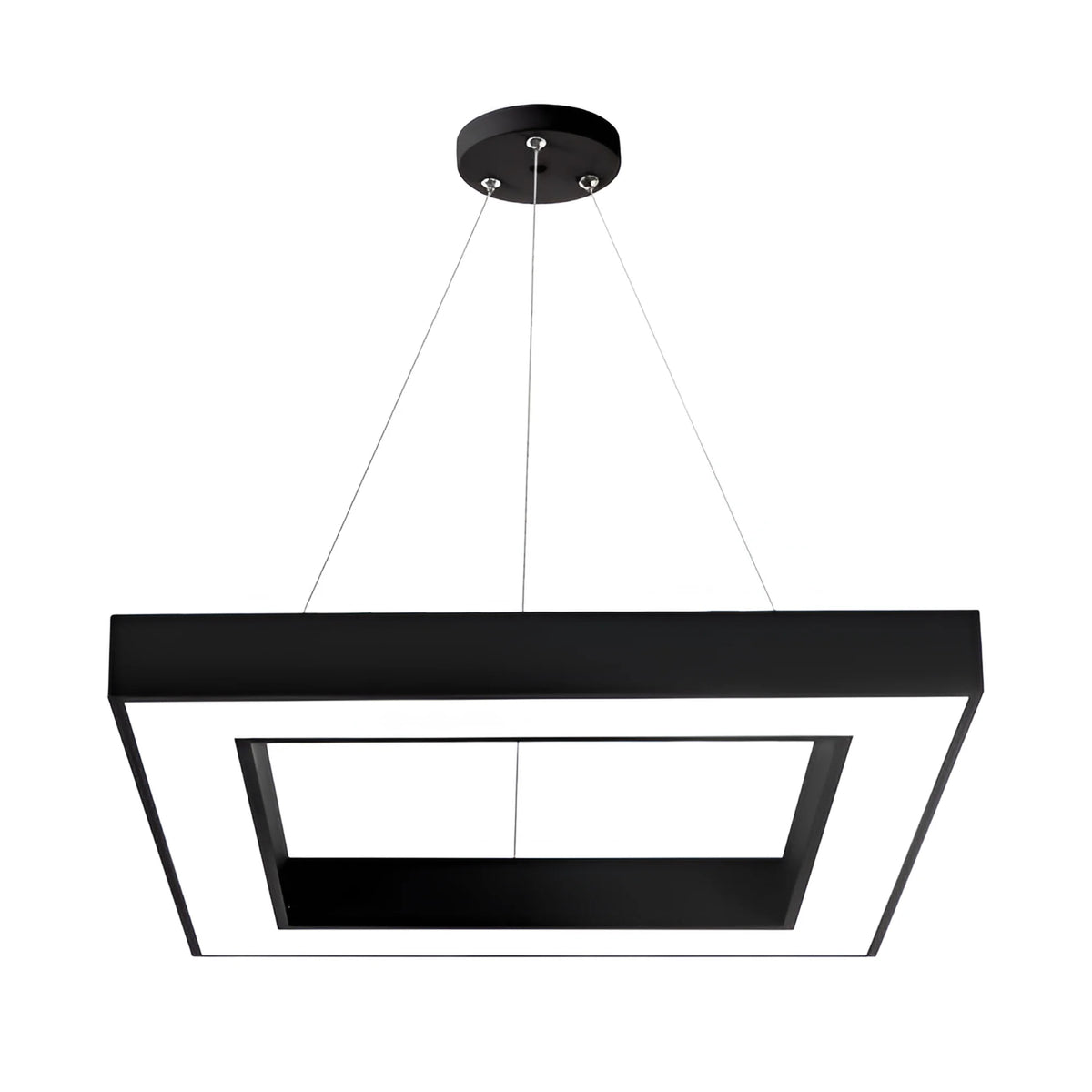 Suspension LED Carrée 45W Noir avec Télécommande