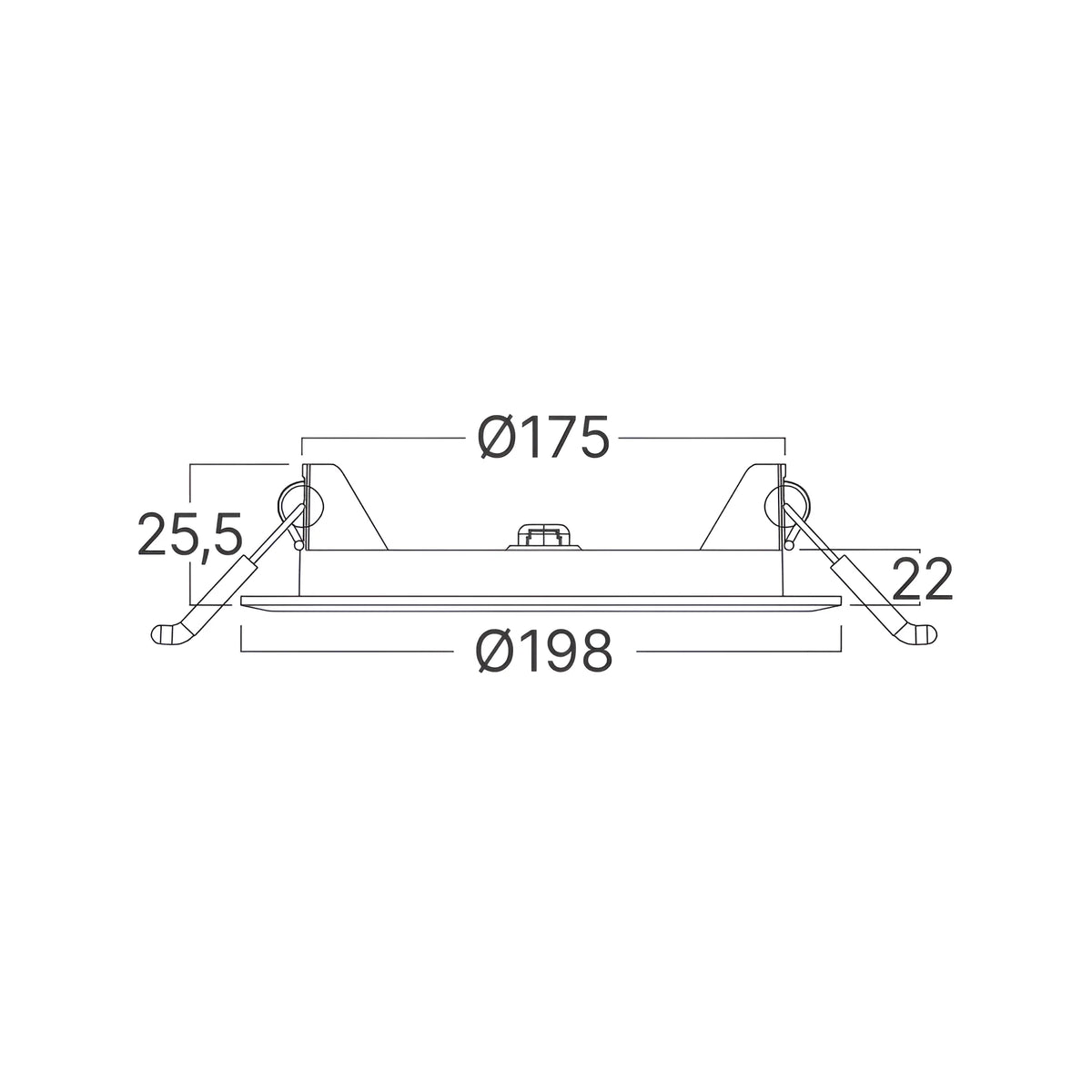 Downlight Dalle LED Ronde Ø198mm 15W Blanc CCT