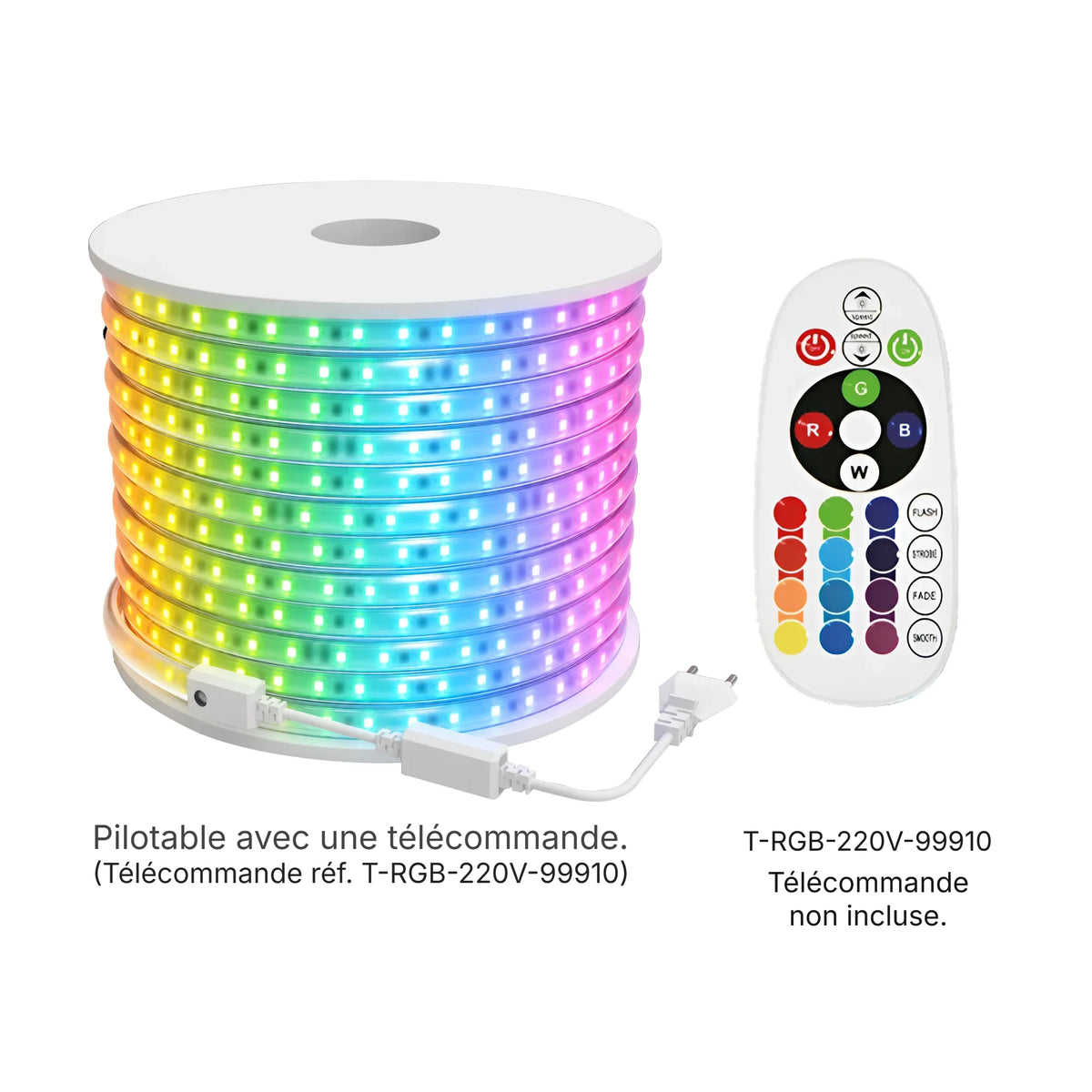 Ruban LED 220V 5050 RGB IP65 96 LED/m