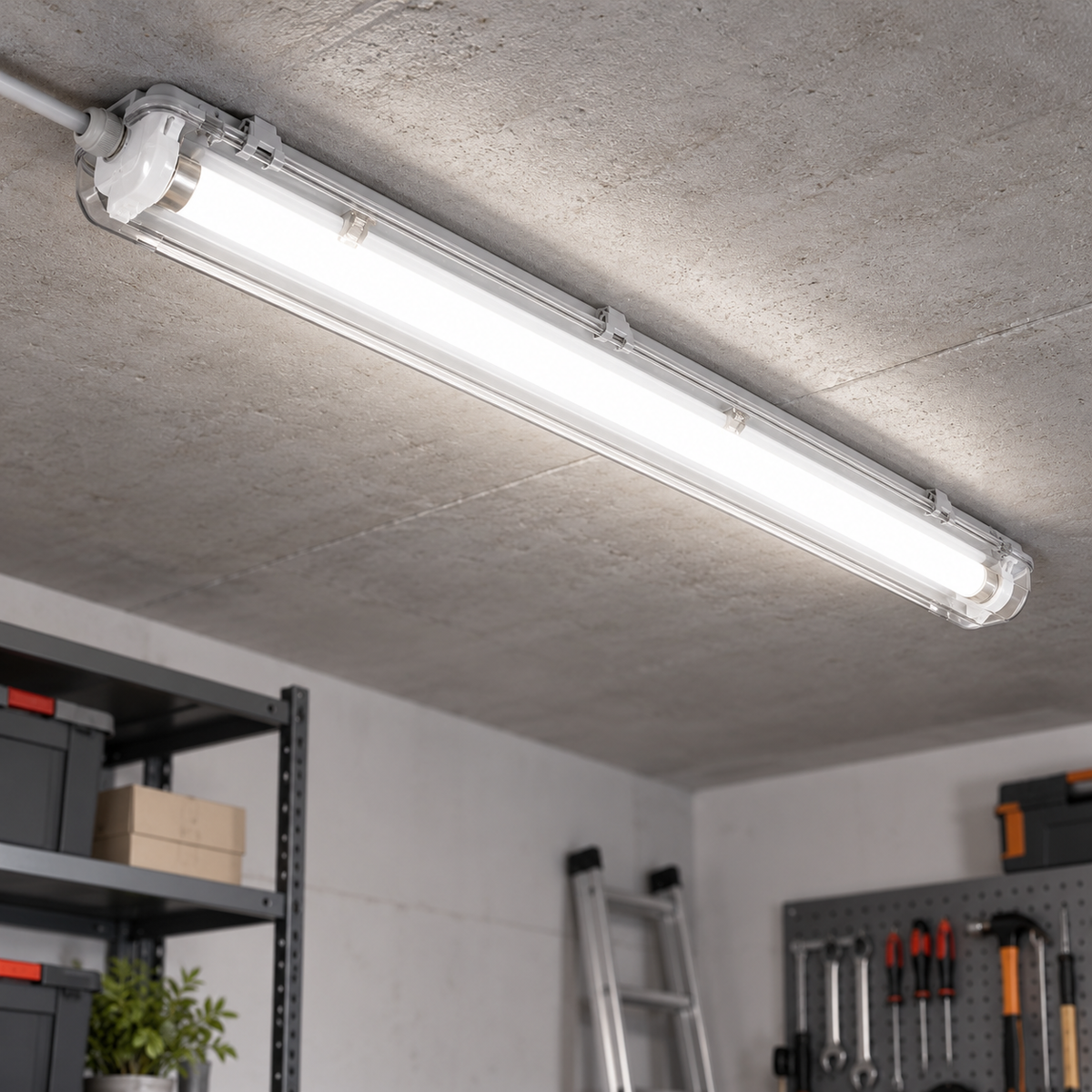 Kit de Réglette LED IP65 + Tube Néon LED 120cm T8 18W - Pack de 6
