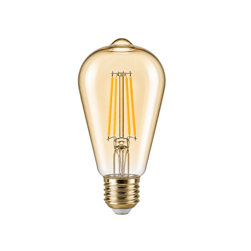 Ampoule LED Filament Connectée Wifi E27 4W Ambrée ST64 CCT - 2700K/6500K - Silamp France