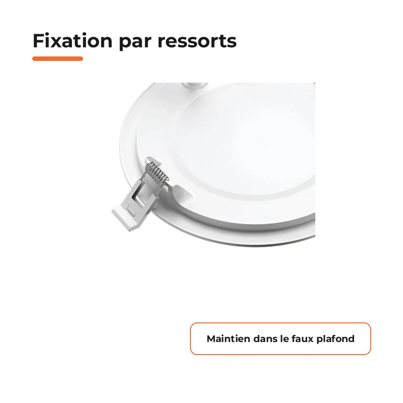 Downlight Dalle LED Ronde Ø146mm 9W Blanc CCT - Pack de 10 – détail