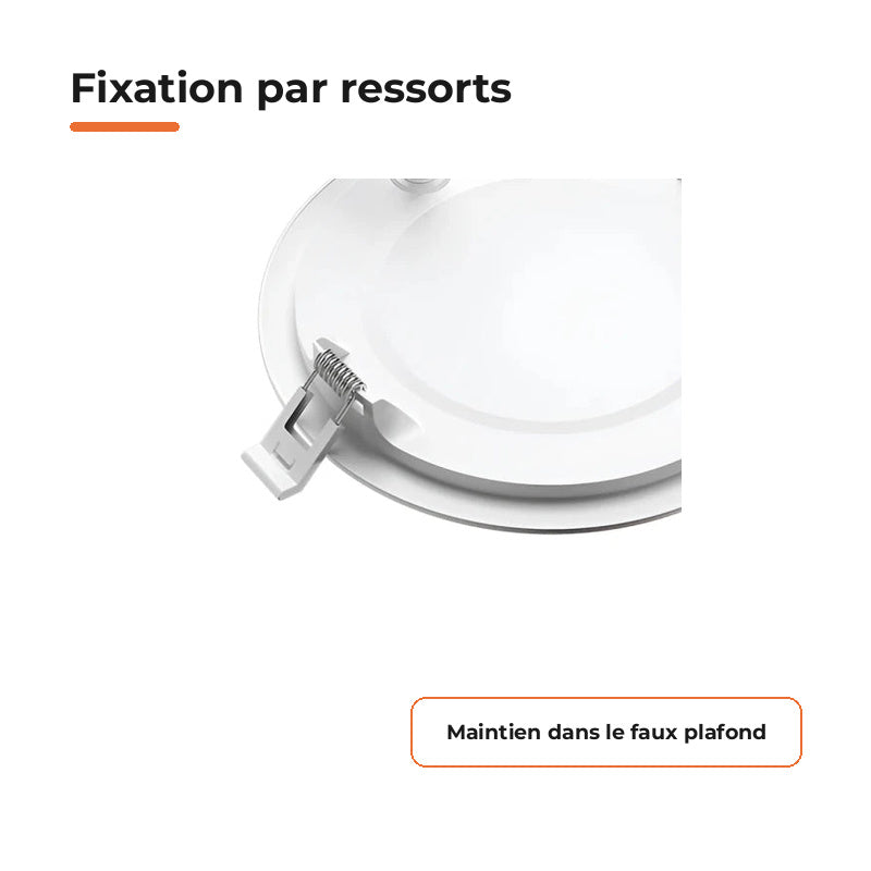 Downlight Dalle LED Ronde Ø170mm 12W Blanc CCT - Pack de 10 – détail