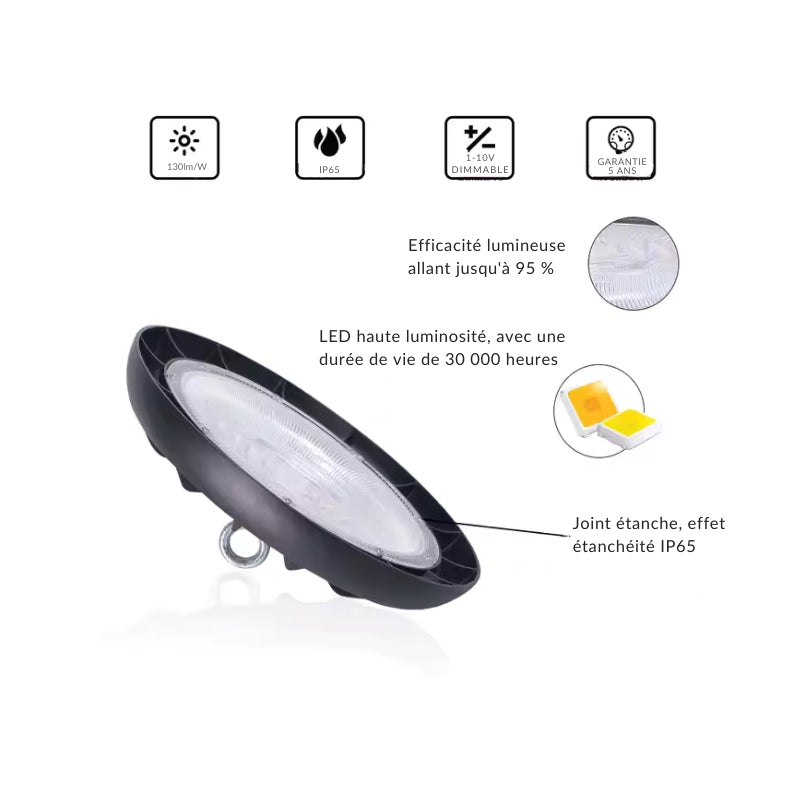 Cloche LED Lampe Industrielle 200W IP65 CCT - 3000K/4000K/6000K
