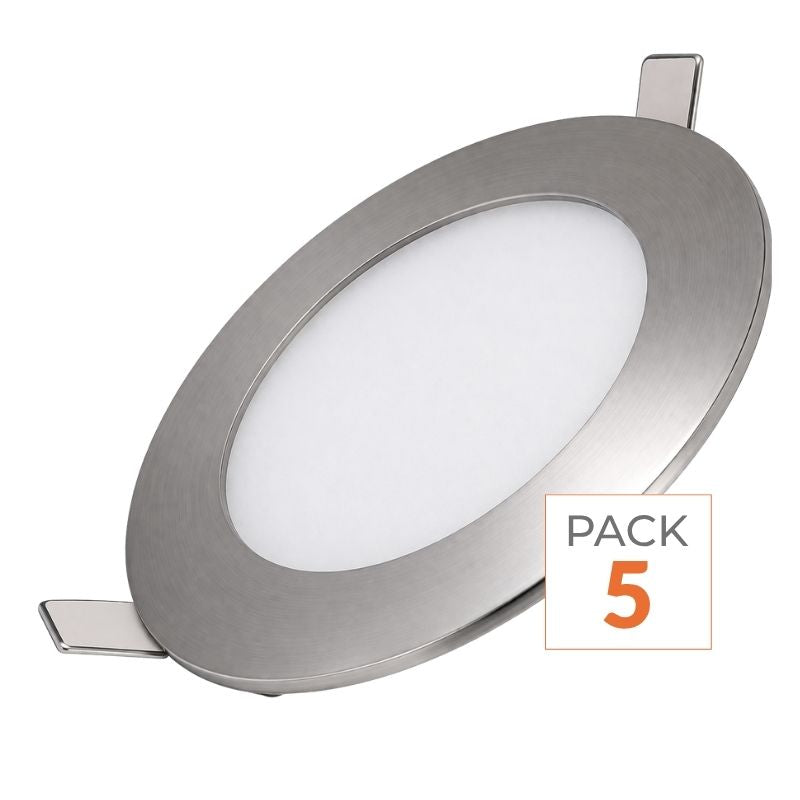 Spot LED Extra Plat Rond ALU 6W (Pack de 5)