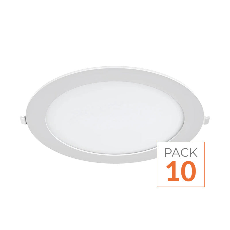 Downlight Dalle LED Ronde Ø229mm 18W Blanc CCT - Pack de 10 – vue produit