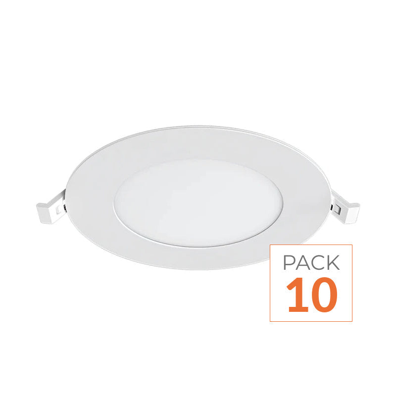 Downlight Dalle LED Ronde Ø128mm 6W Dimmable Blanc CCT - Pack de 10 – vue produit