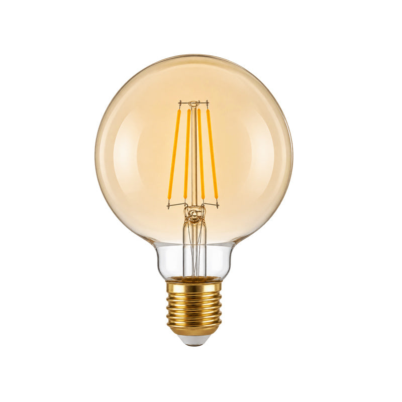 Ampoule LED Filament Connectée Wifi E27 4W Ambrée G95 CCT - 2700K/6500K
