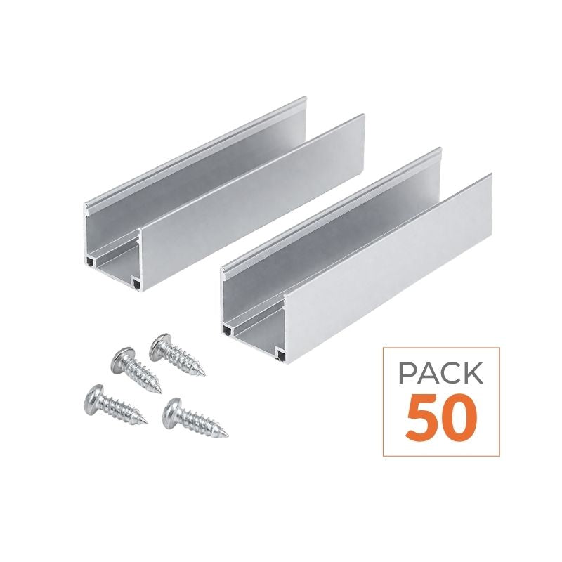 Support de Fixation Aluminium pour Néon LED Flexible 220V (Pack de 50)