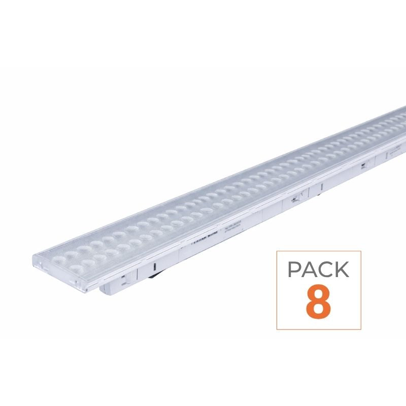 Spot Linéaire LED sur Rail Triphasé 150cm Blanc - Puissance Ajustable CCT - 3000K/4000K/6000K (Pack de 8)