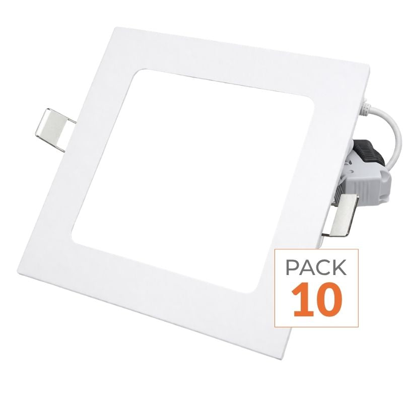 Spot LED Encastrable Carré BLANC 6W (Pack de 10)