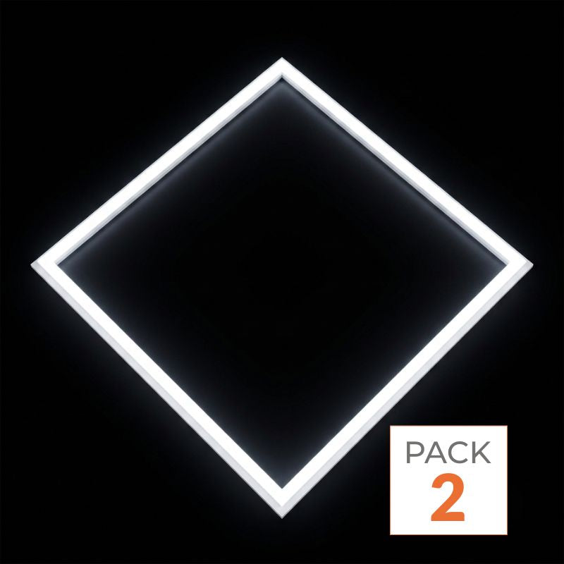 Dalle LED Cadre Lumineux CCT 60x60 40W - 3000K/4200K/6400K - Pack de 2