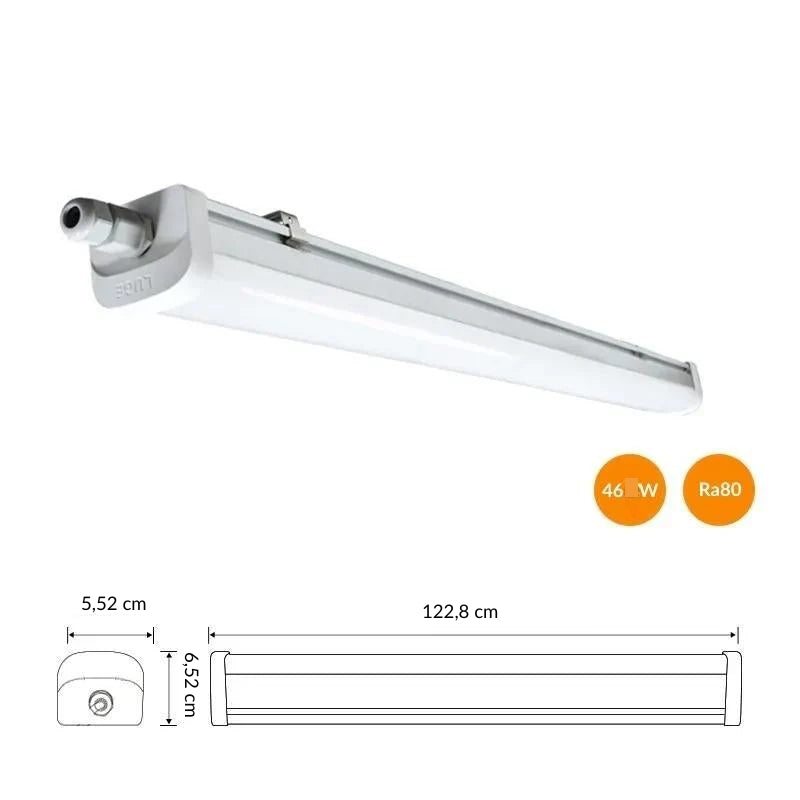 Réglette LED Étanche 120cm 46W 130lm/W Interconnectable