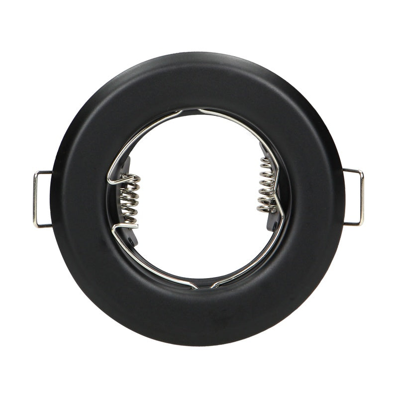 Support Spot GU10/MR16 Encastrable Rond Acier Noir
