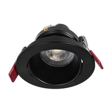 Support Spot GU10/MR16 Encastrable Rond Orientable Aluminium Noir