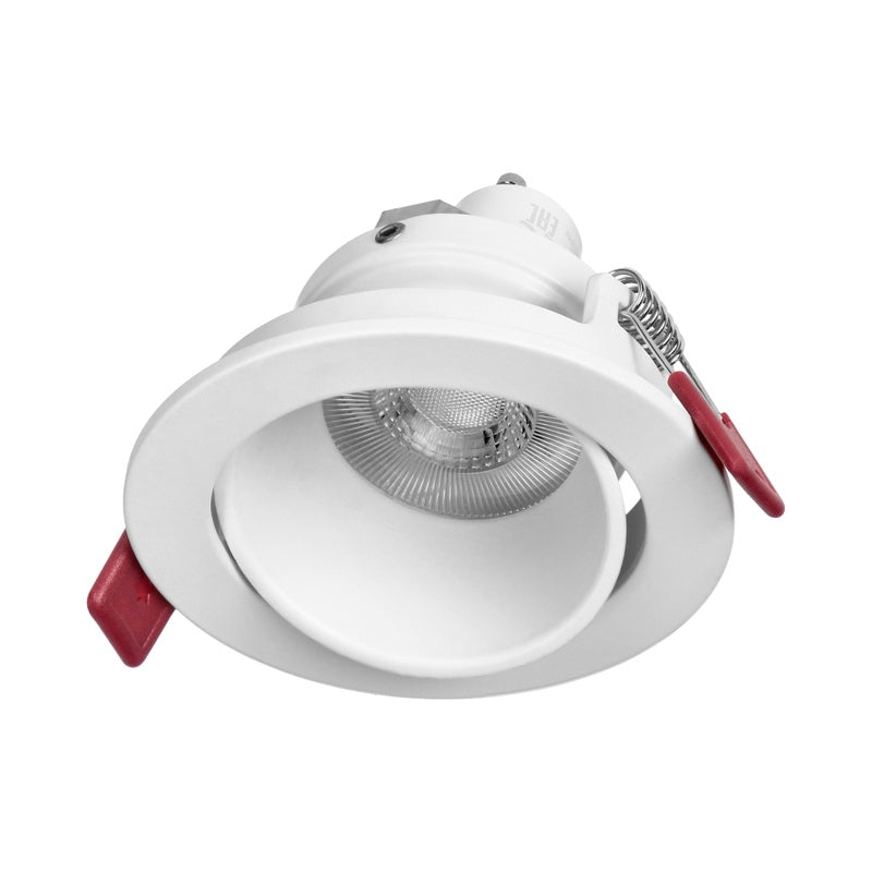 Support Spot GU10/MR16 Encastrable Rond Orientable Aluminium Blanc