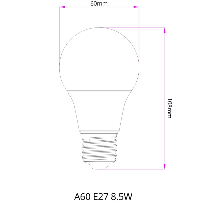 Ampoule E27 LED 8.5W A60 - Silamp France