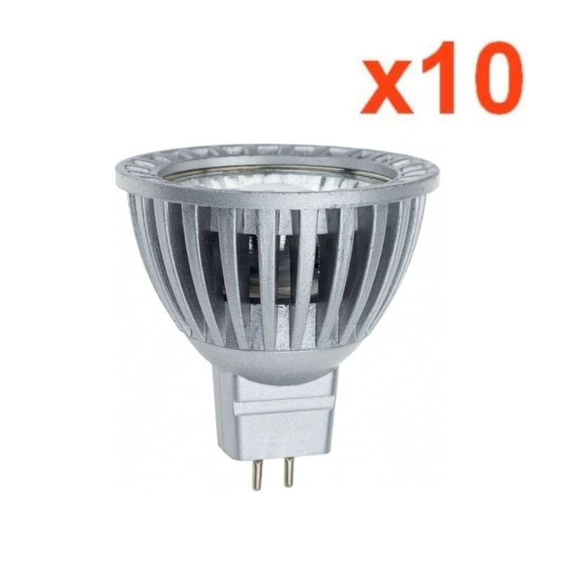 Ampoule LED COB GU5.3 / MR16 12V 4W 50° (Pack de 10) - Silamp France