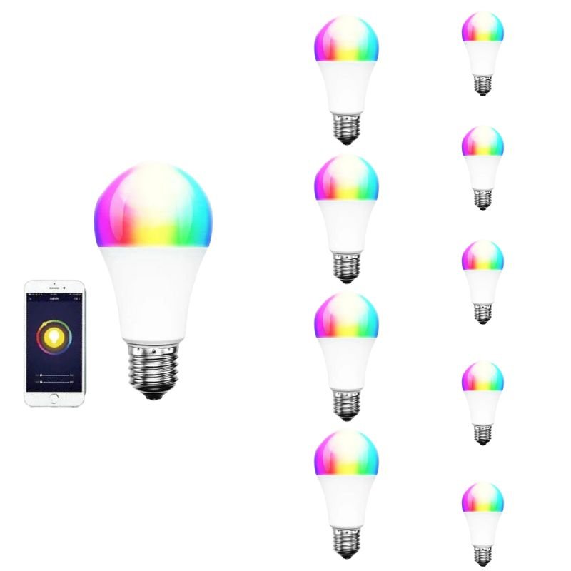 Ampoule LED Connectée Wifi E27 8.5W RGBW A60 (Pack de 10) - Silamp France