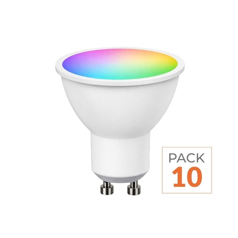 Ampoule LED Connectée Wifi GU10 4.5W RGBW (Pack de 10) - Silamp France