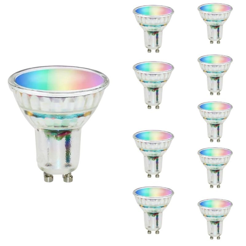 Ampoule LED Connectée Wifi GU10 4.5W RGBW (Pack de 10) - Silamp France