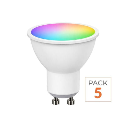 Pack de  5 - Ampoule LED Connectée WiFi GU10 5W RGBW