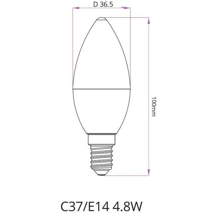 Ampoule LED E14 4.8W C37 (Pack de 10) - Silamp France