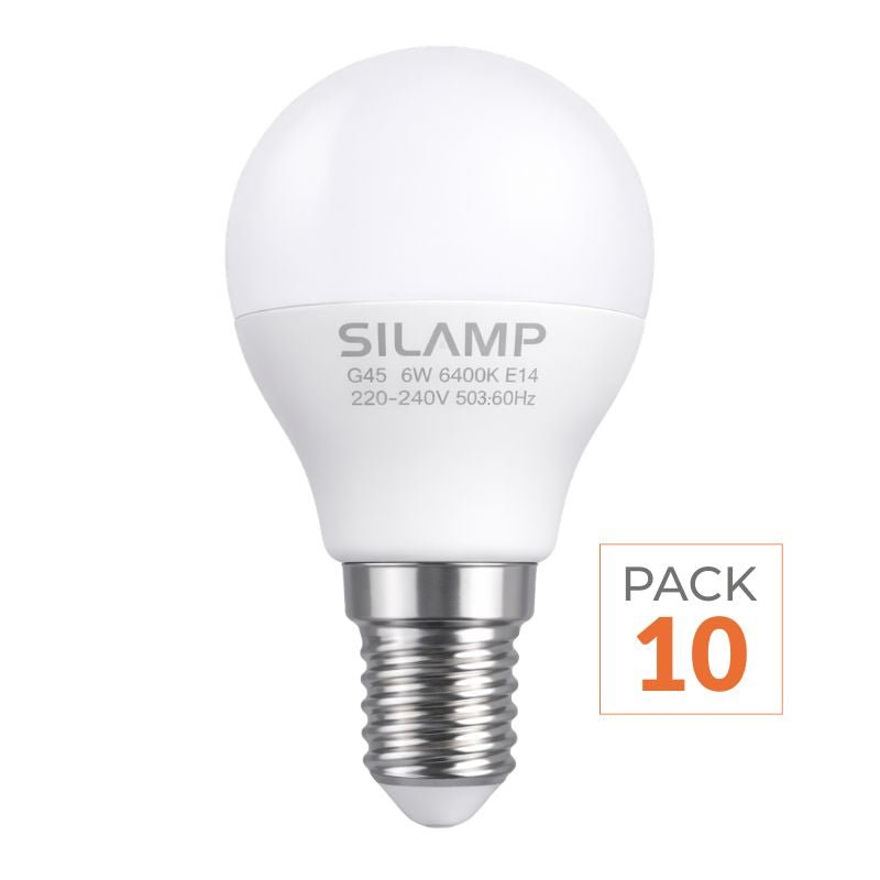 Ampoule LED E14 8W 220V G45 300° (Pack de 10) - Silamp France