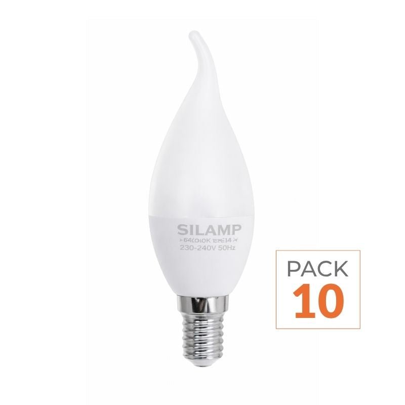 Ampoule LED E14 Flamme 8W 220V Ø38mm (Pack de 10) - Silamp France