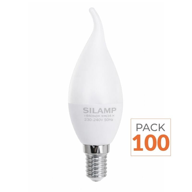 Ampoule LED E14 Flamme 8W 220V Ø38mm (Pack de 100) - Silamp France