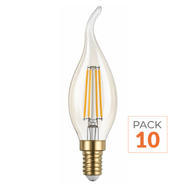 Ampoule LED E14 Flamme Filament 4W T35 (Pack de 10) - Silamp France